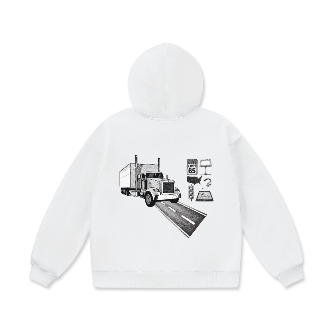 "I DONT TRAP I DRIVE TRUCKS" Oversize Heavyweight Fleece Hoodie