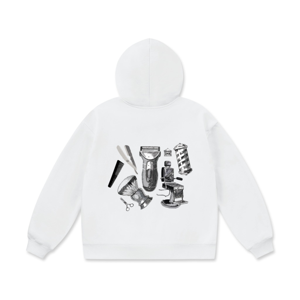 "I DONT TRAP I CUT HAIR" Oversize Heavyweight Fleece Hoodie